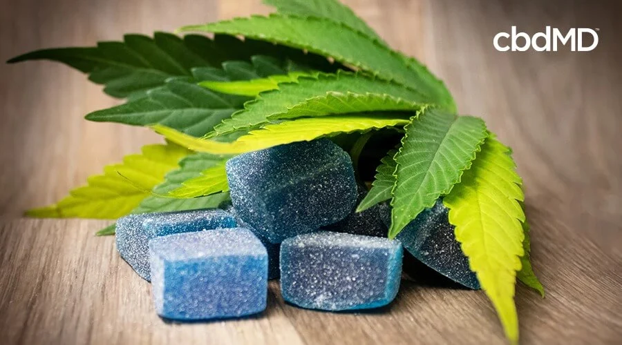 Delta 9 gummies under cannabis leaves