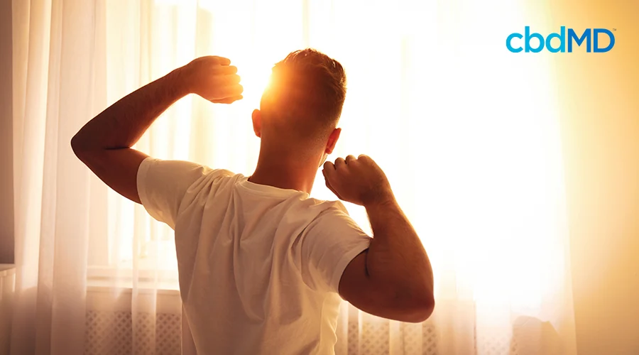 man waking up early