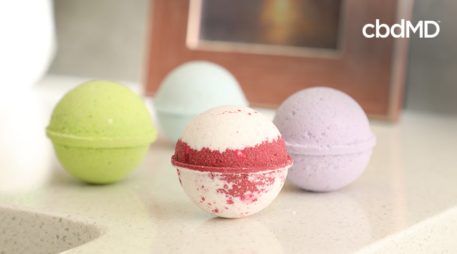 cbdMD CBD bath bombs infused with essential oils