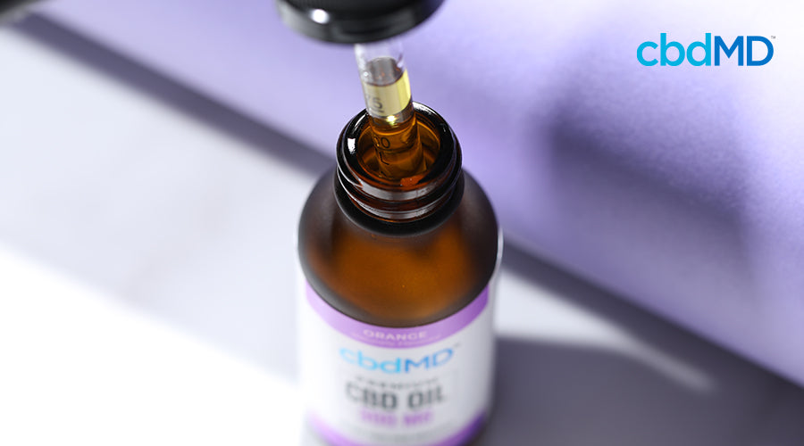 bottle of cbdMD premium 300 mg cbd oil for sleep