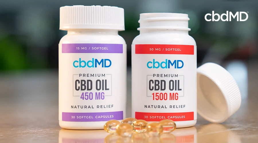 cbdMD premium 450 mg cbd softgel and cbdMD premium 1500 mg cbd softgel