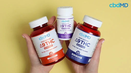 delta 9 thc products in hand - cbdMD