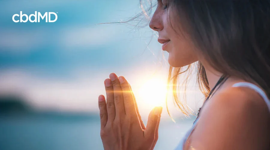 A photo of a woman meditating