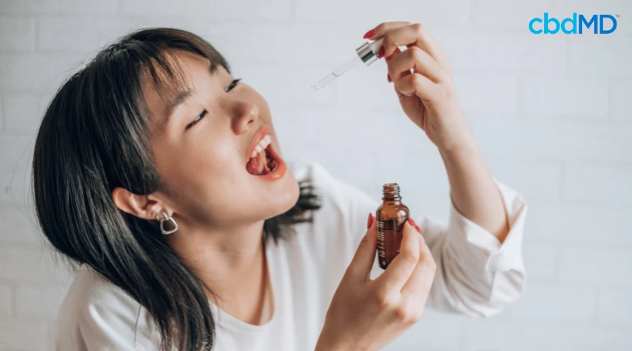 Woman Taking CBD to Help Support Mental Health