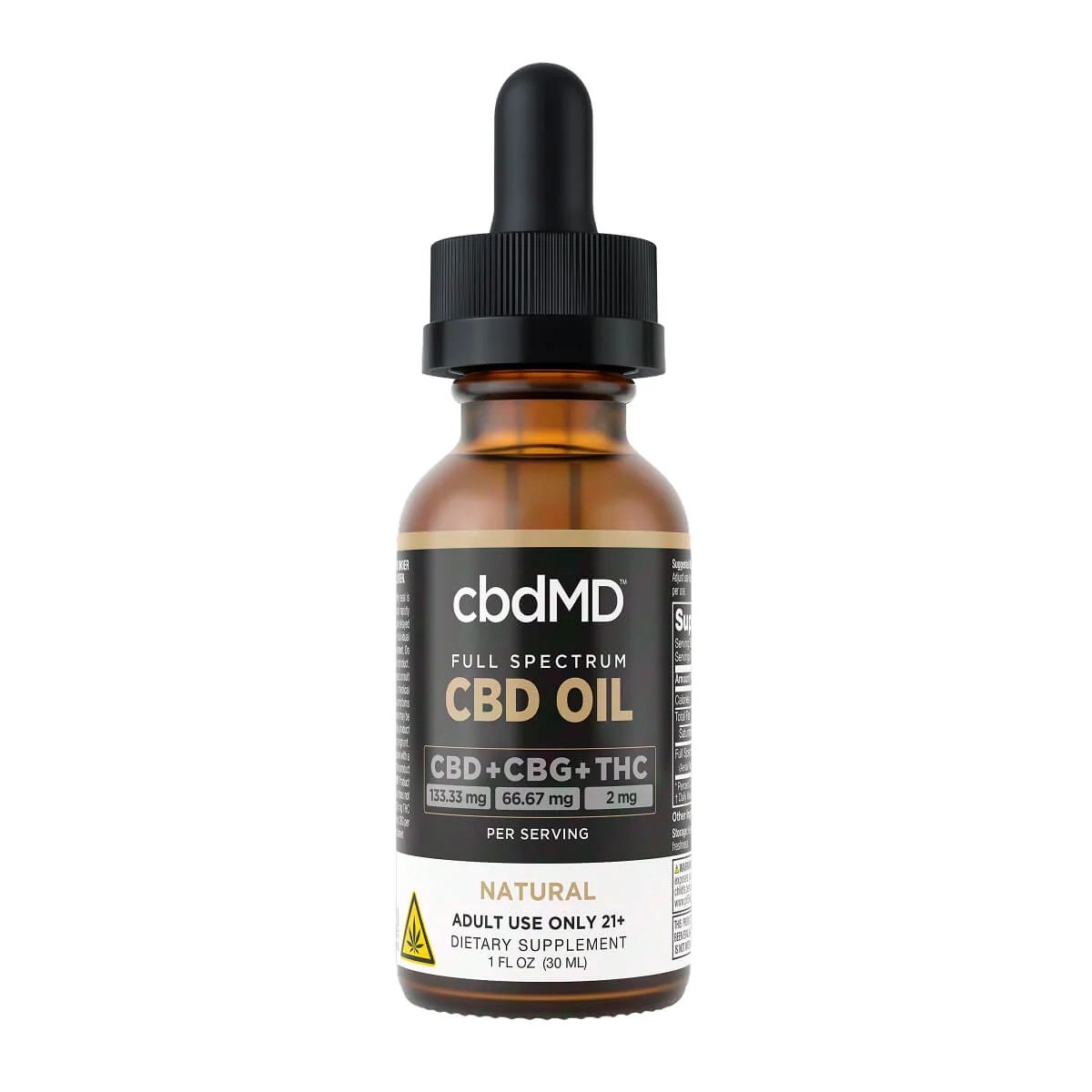 Full spectrum CBD oil tincture bottle with dropper, labeled natural flavor, 4000mg strength.