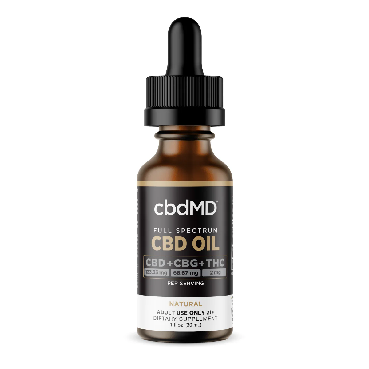 Full spectrum CBD oil tincture bottle with dropper, labeled natural flavor, 4000mg strength.