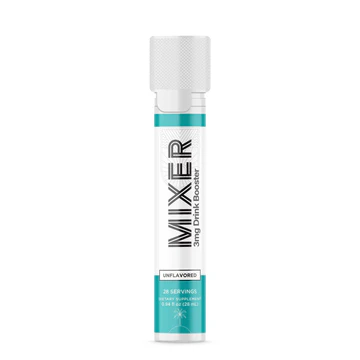Unflavored Mixer 3mg drink booster dietary supplement, 28 servings, white tube